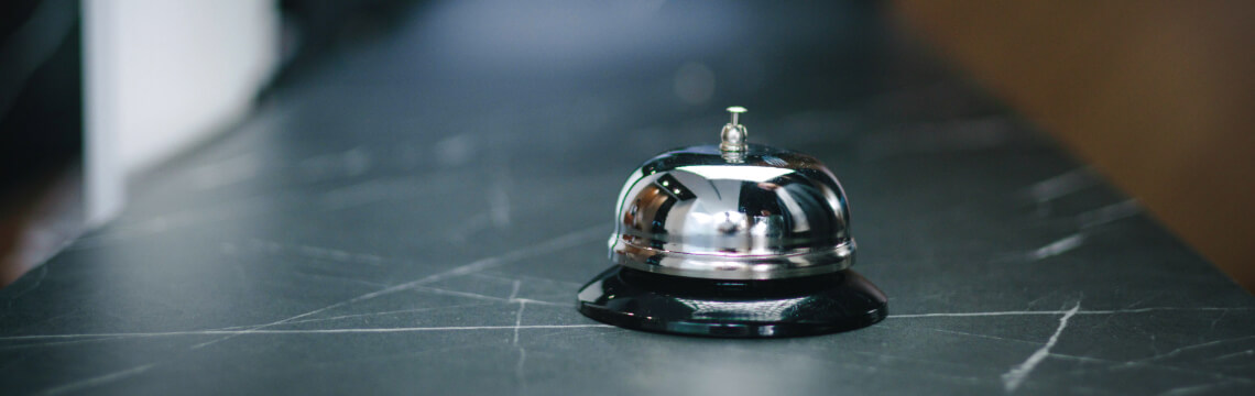 hotel bell on desk