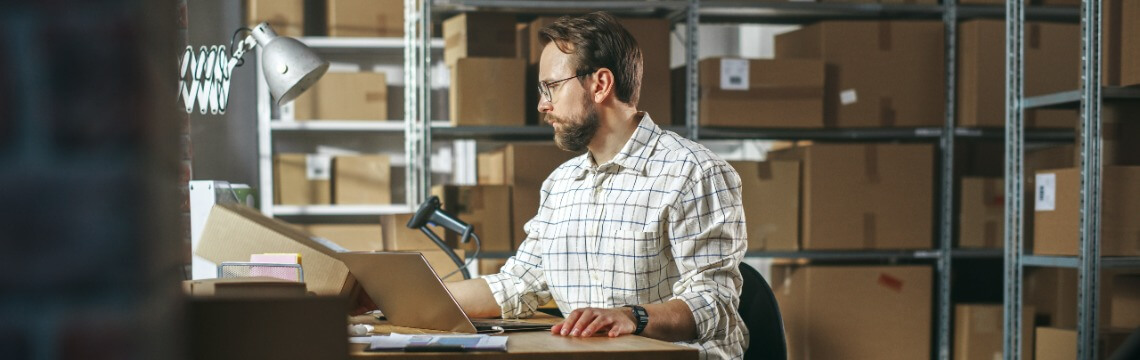 business owner preparing shipment