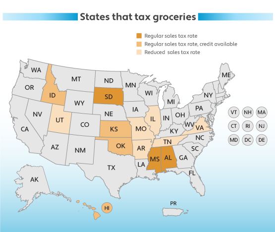 states-sales-taxes-on-food states-that-tax-food-groceries